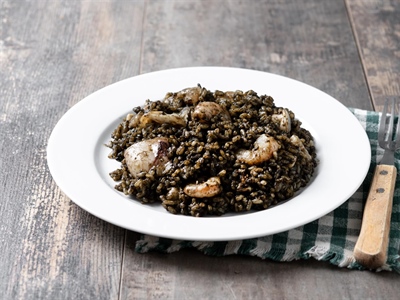 Dalmatian-Style Black Risotto with Cuttlefish and Squid