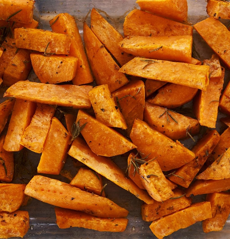 Roasted Sweet Potatoes with Rosemary